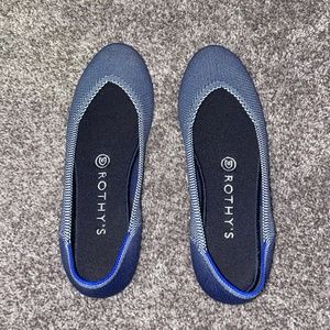 Rothys size 8 Cobalt Birdseye flat